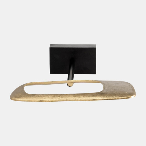 13767-02#21.75" Aluminum Rhombus On Stand, Gold, Kd