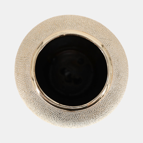 13826-09#Ceramic 12" Vase, Champagne