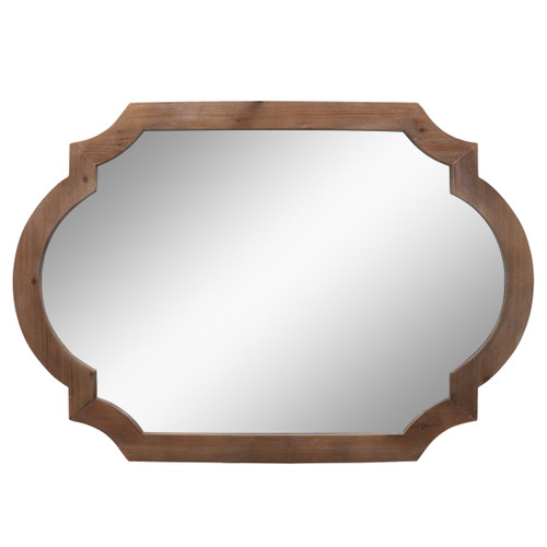 14064-01#Wood 44.5" Frame Wall Mirror,brown Wb