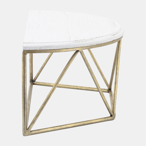 14409-01#Wood / Metal 16" L Demilune Wall Shelf, White