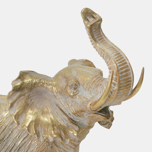 14720-01#Resin 12" Elephant Decoration,gold