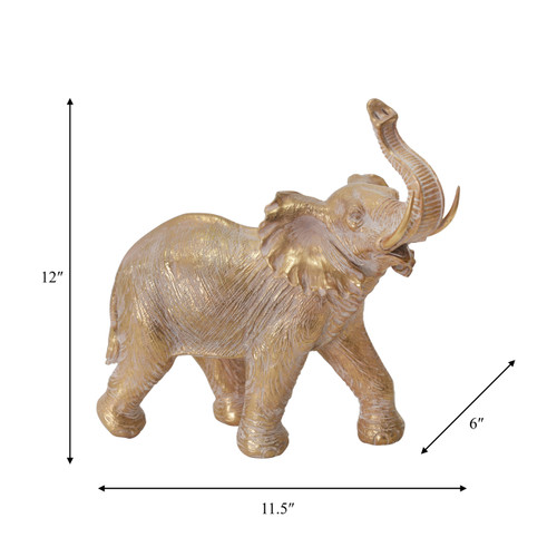 14720-01#Resin 12" Elephant Decoration,gold