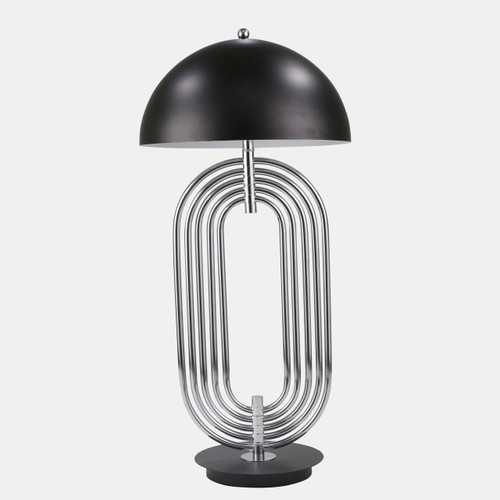 50262-02#Metal 28" Art Deco Table Lamp,silver