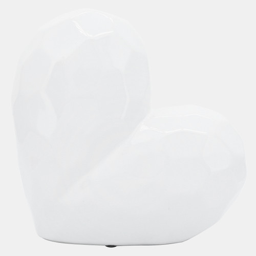 13216-06#White Ceramic Heart, 8"