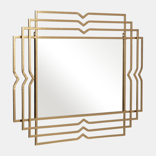 14926#Metal 39" Rectangular Mirror,gold