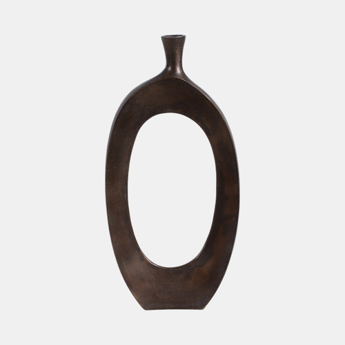 15240-01#Aluminum 25"h Cut-out Vase, Bronze