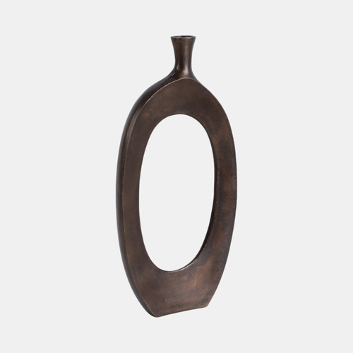 15240-01#Aluminum 25"h Cut-out Vase, Bronze