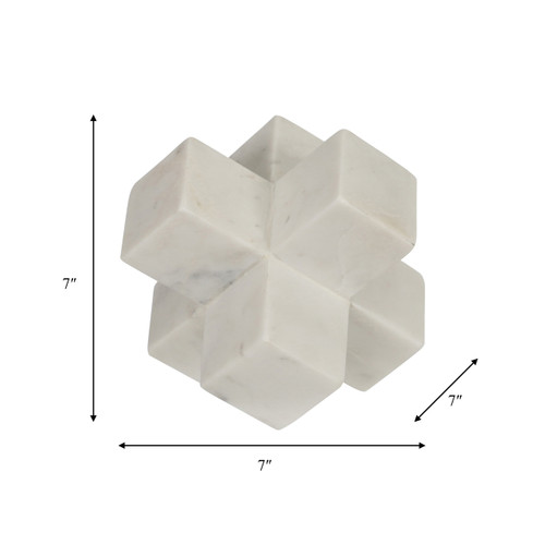 15225-01#Marble 7" Jack Deco, White