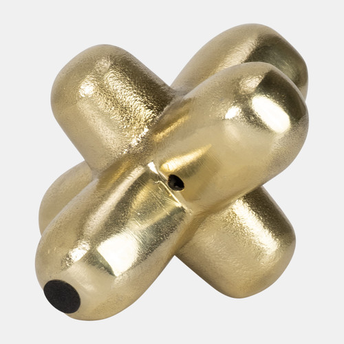 15264-01#Metal 8" Geometric Orb, Gold