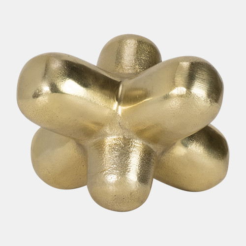 15264-01#Metal 8" Geometric Orb, Gold