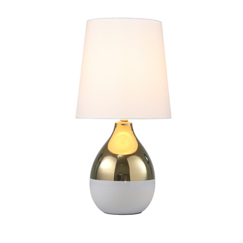 50169#Ceramic 26" Gourd Lamp, Gold/white