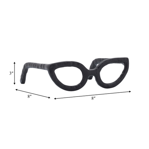 13532-05#Aluminum Glasses Sculpture, Black