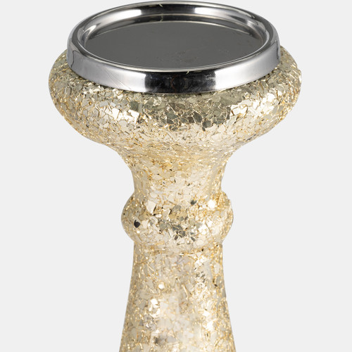 15506-02#15" Plum Crackled Candle Holder