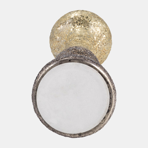 15506-02#15" Plum Crackled Candle Holder