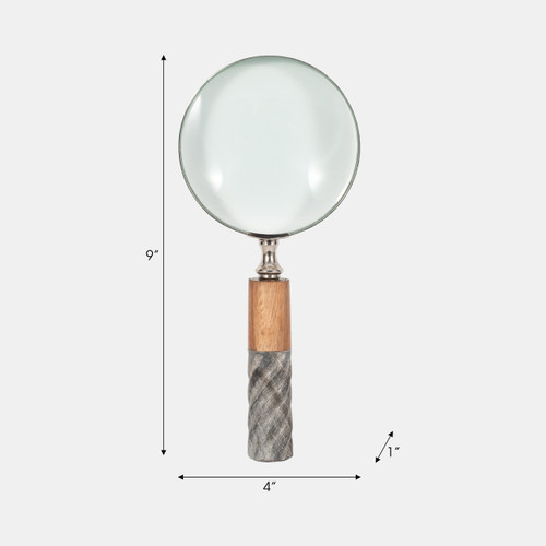 15510#4"d Magnifying Glass, 2-tone Brown/gray