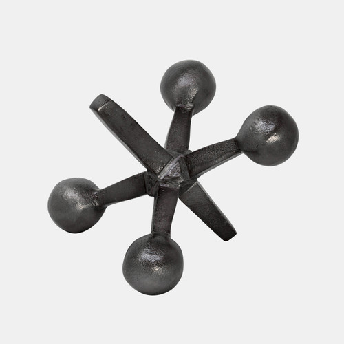 12860-09#Gun Metal Jacks Decor, 5"