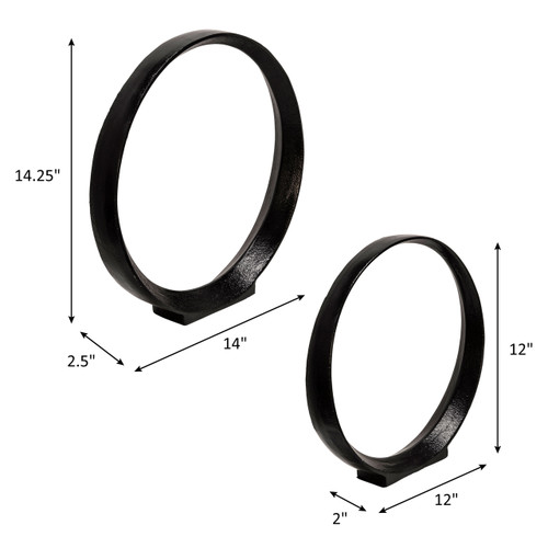 15513#S/2 12/14" Aluminum Ring, Black