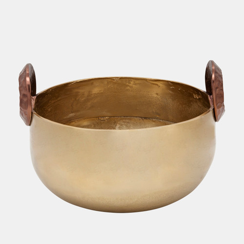 15520#S/2 10/12" Bowl With Handles, Gold