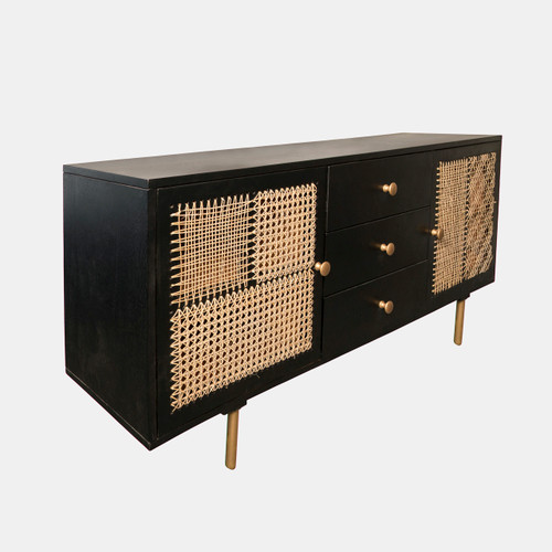 15690#Wood 63x30" Patchwork Sideboard