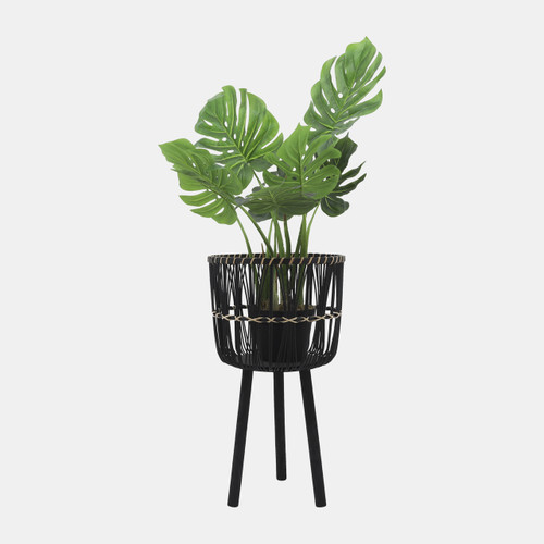 13574-10#S/3 Bamboo Planters 11/13/15", Black