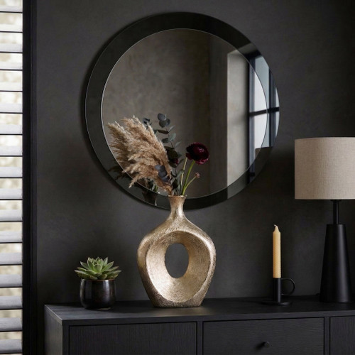 15119-03#13" Scratched Oval Vase Cut-out, Champagne