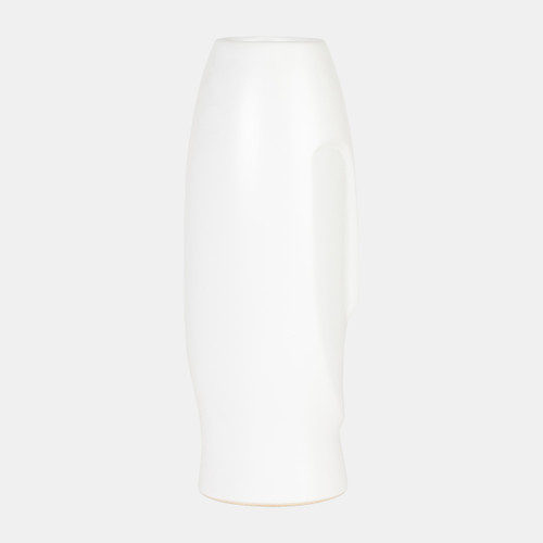 15763-01#14"h Face Vase, White
