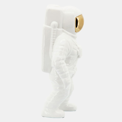 15828-02#11" Astronaut Statuette, White/gold