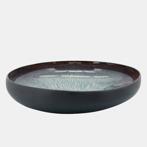 13944-03#S/2 Organic Bowls 12/15", Black/blue