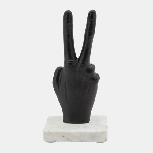 15669-01#8" Metal Peace Sign, Black