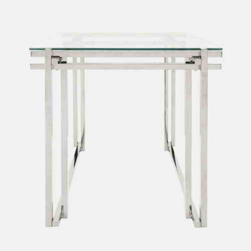 15725-01#Metal 24" Side Table, Silver