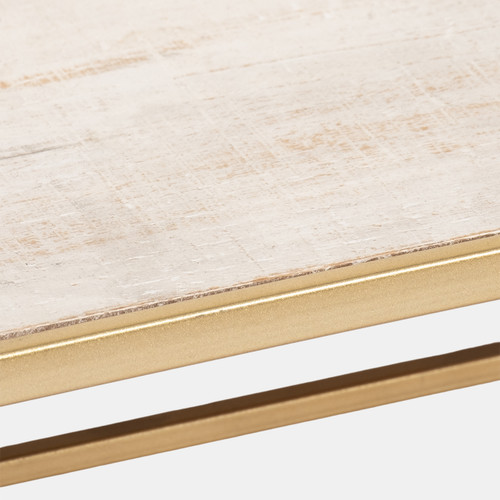 15869-01#Set/2 Wood/metal Rainbow Style Sheves, Wht/gld