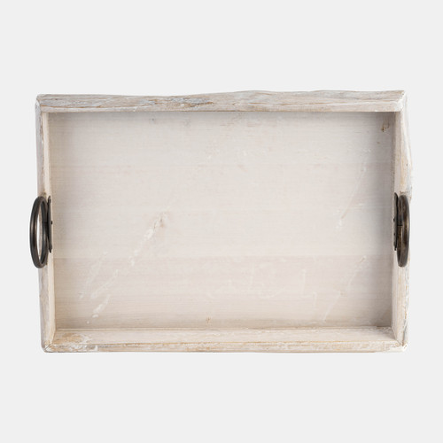 14041-03#S/2 Wood Trays 19x13x5", White