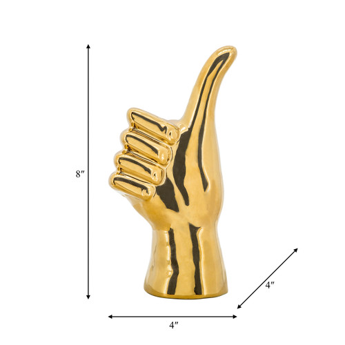 15945-01#9"h Thumbs Up Table Deco, Gold