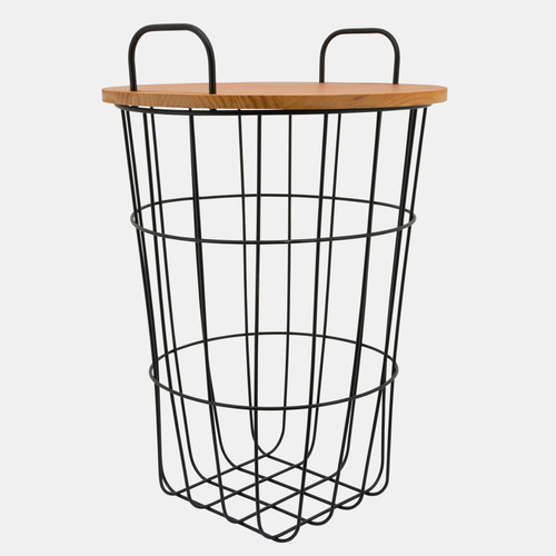 16065#Metal 22"h Storage Basket, Brown