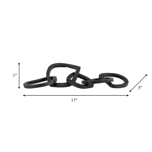 16088-01#Metal, 17" 5-link Chains, Black