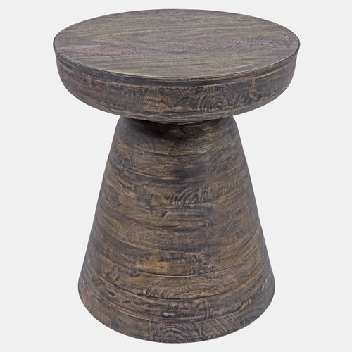 15468-04#Wood, 19" Side Table, Dk Brown