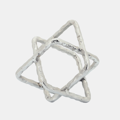 16156-04#Metal 7" Square Orbs, Silver