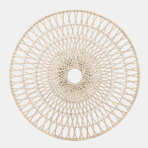 16199#Wicker, 36", Round Wall Accent, Natural