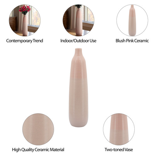 13914-11#22"h Bottle Vase, Blush