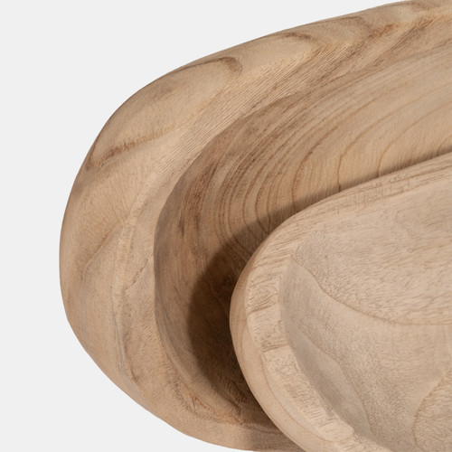 15347-04#S/2 18/24" Wood Decor Plates, Natural