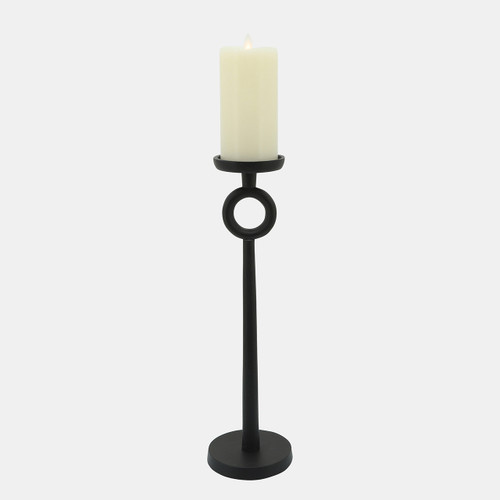 16282-02#17"h Metal Candle Holder, Black