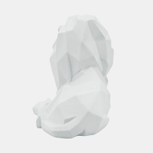 16290-01#Resin 13" Laying Lion, White