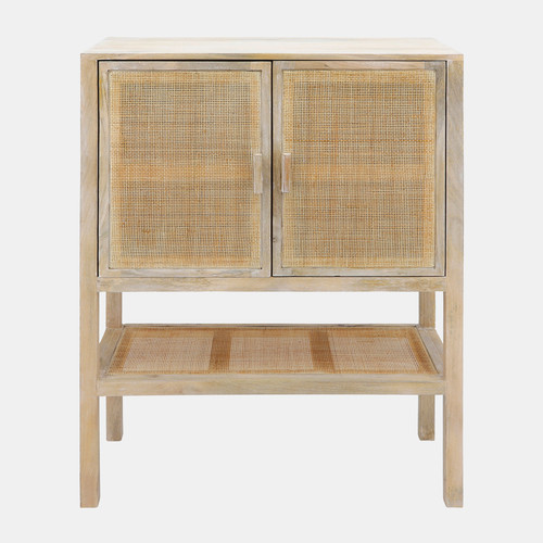 16309-01#Wood, 35x48 2-rattan Door Cabinet, Natural