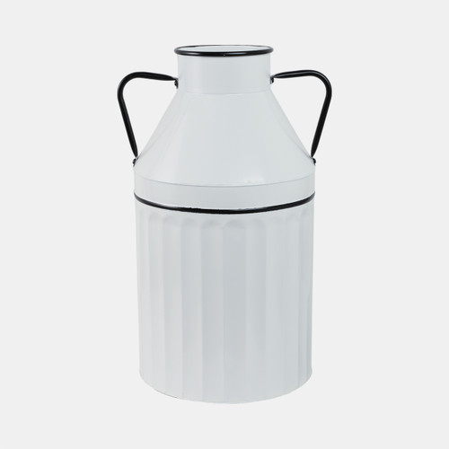 16320-01#Metal 24"h Milk Bucket, White