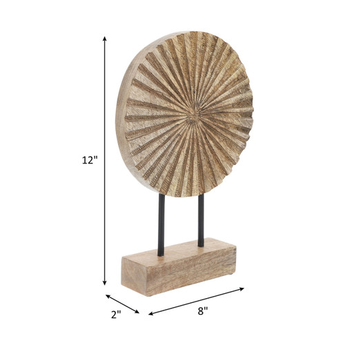 16388#Wood, 12'h Pinwheel Deco, Natural