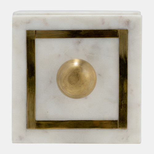 16407-02#Marble, 5x5 Box - Knob, White