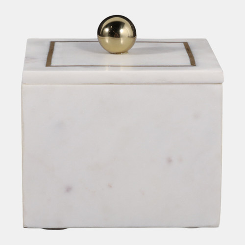 16407-02#Marble, 5x5 Box - Knob, White