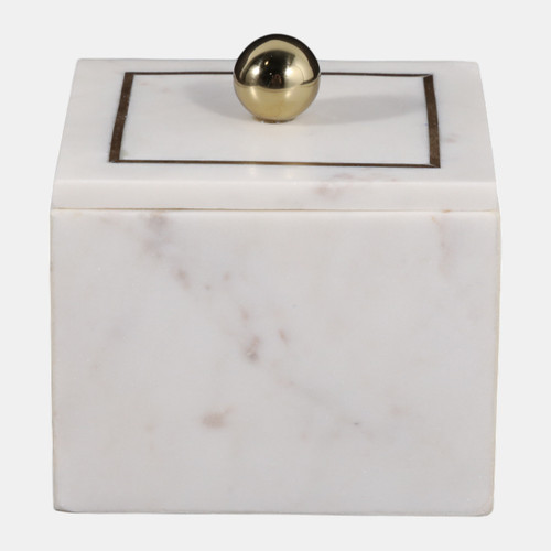16407-02#Marble, 5x5 Box - Knob, White