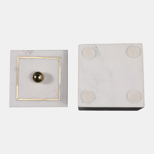 16407-02#Marble, 5x5 Box - Knob, White