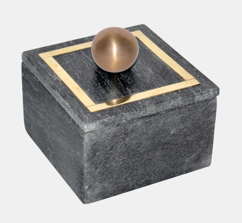 16407-04#Marble, 5x5 Box - Knob, Black